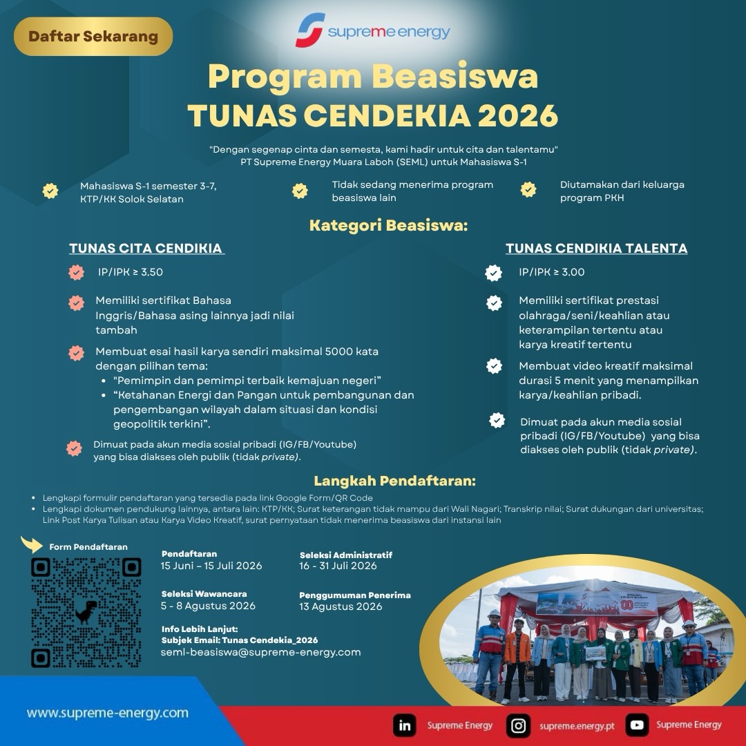 BEASISWA TUNAS CENDEKIA 2026